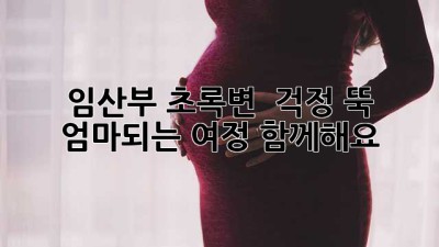 임산부 초록변? 💚 걱정 뚝! 엄마되는 여정, 함께해요!